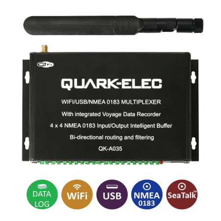 Quark-Elec A35 4x4 NMEA Multiplexer met VDR + WiFi + SeaTalk