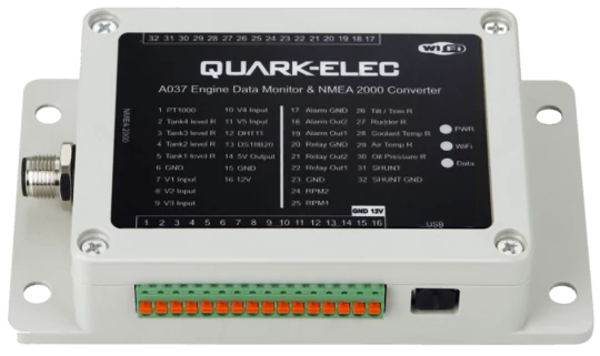 Quark-Elec A037 WiFi Monitor de datos del motor y convertidor NMEA 2000