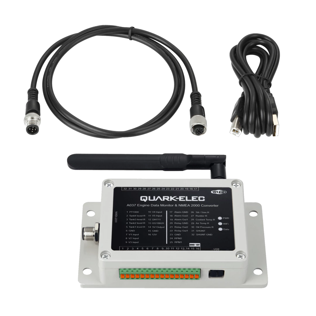 Quark-Elec A037 WiFi Monitor de datos del motor y convertidor NMEA 2000