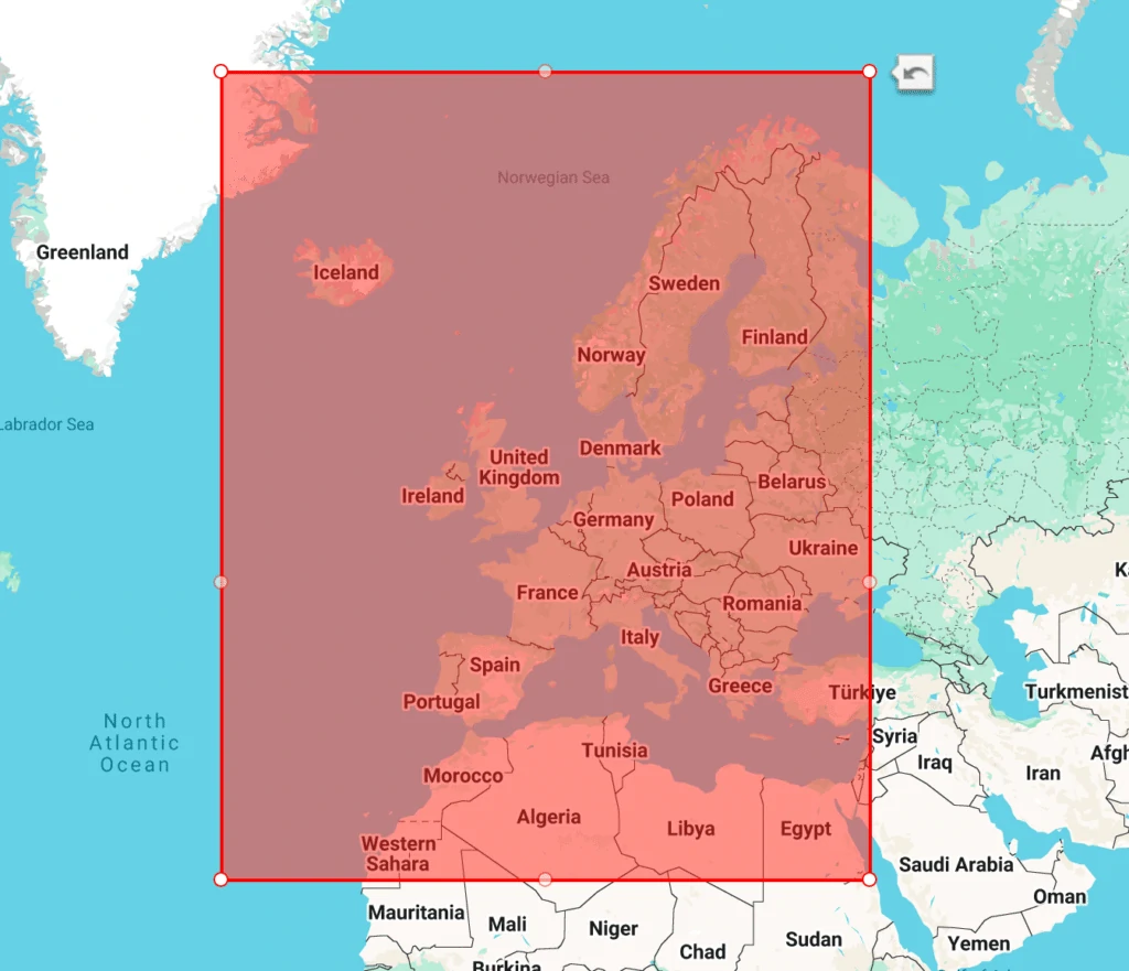 Vaargebied groot vierkant