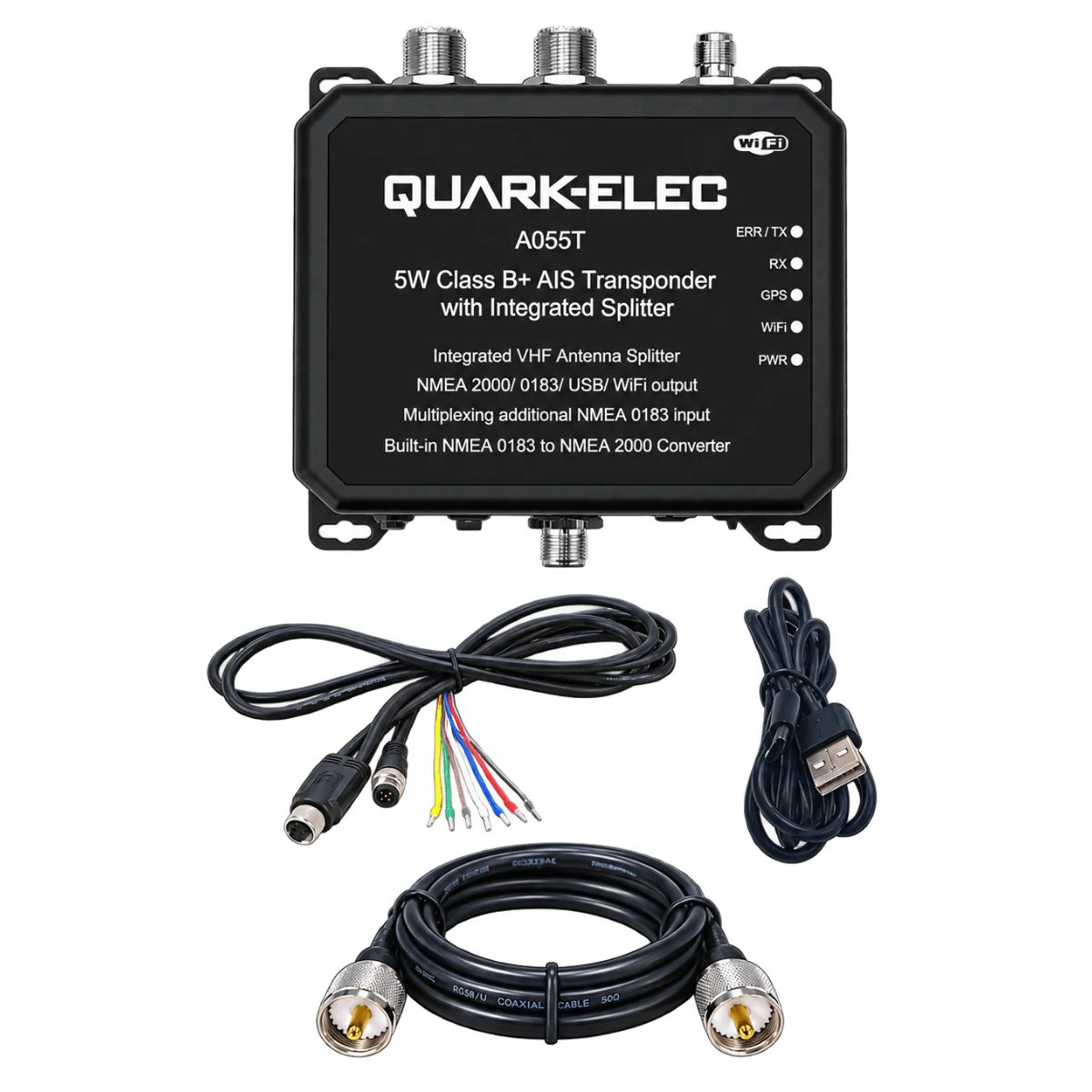 Quark-Elec A055T 5W SODTMA AIS Transponder met splitter + WiFi - Afbeelding 2